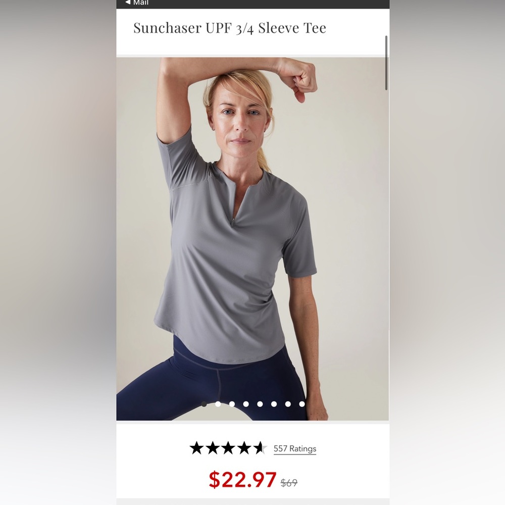 Sunchaser UPF 3/4 Sleeve Tee Coastline Blue - women’s Large